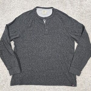 Faherty‎ Mens Gray Henley Long Sleeve Shirt Size XL Casual Everyday